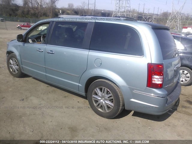 2A8HR64X98R751238 - 2008 CHRYSLER TOWN & COUNTRY LIMITED Light Blue photo 3