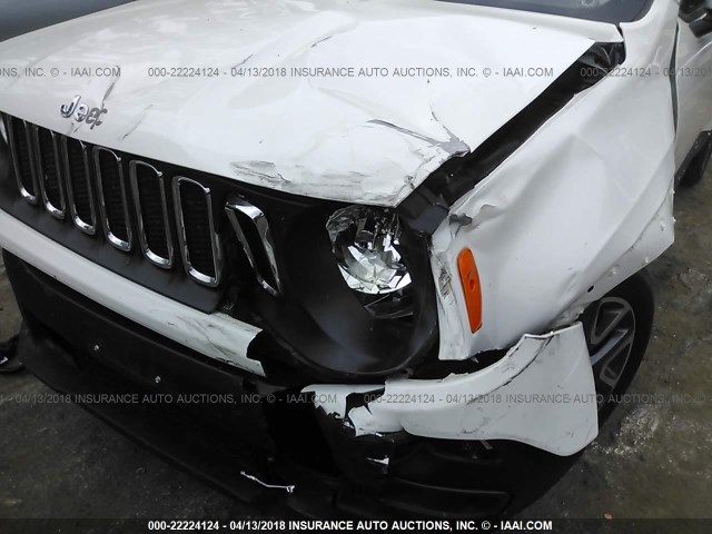 ZACCJABT5GPC50717 - 2016 JEEP RENEGADE LATITUDE WHITE photo 6