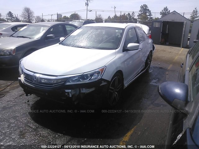 1HGCR2F50GA235327 - 2016 HONDA ACCORD SPORT WHITE photo 2