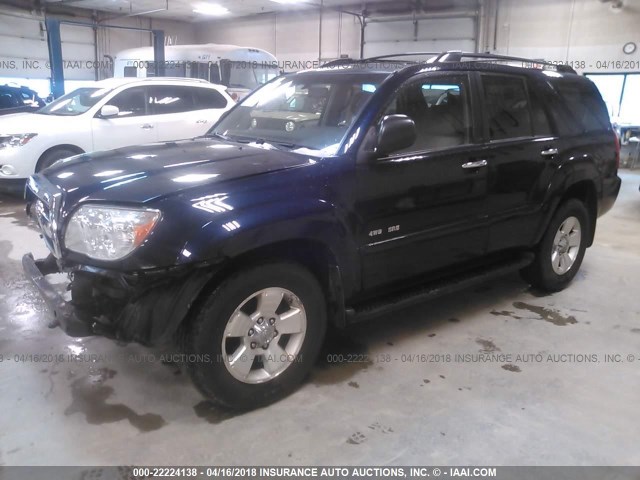 JTEBU14R28K021665 - 2008 TOYOTA 4RUNNER SR5/SPORT BLUE photo 2