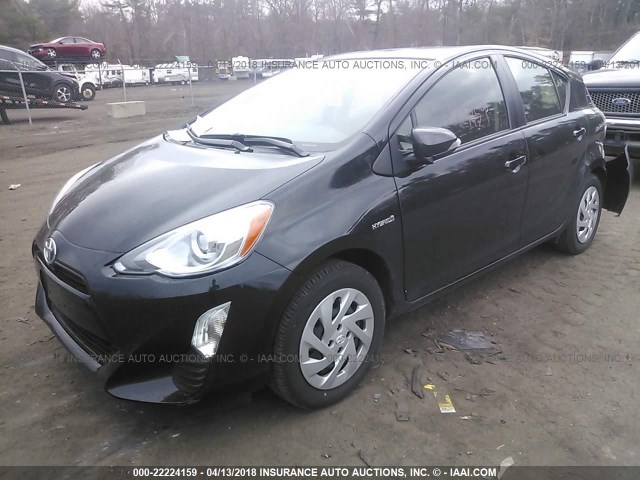 JTDKDTB39G1135925 - 2016 TOYOTA PRIUS C BLACK photo 2