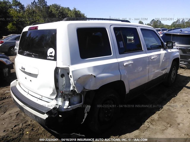 1C4NJPBA9ED601537 - 2014 JEEP PATRIOT SPORT WHITE photo 4