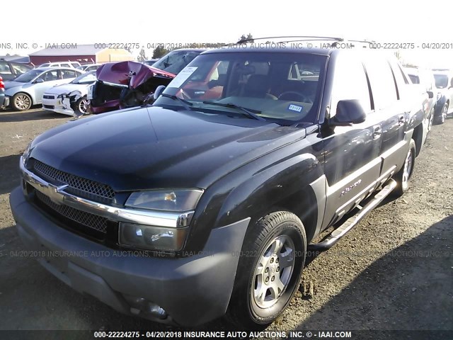 3GNEC13TX2G203654 - 2002 CHEVROLET AVALANCHE C1500 BLACK photo 2