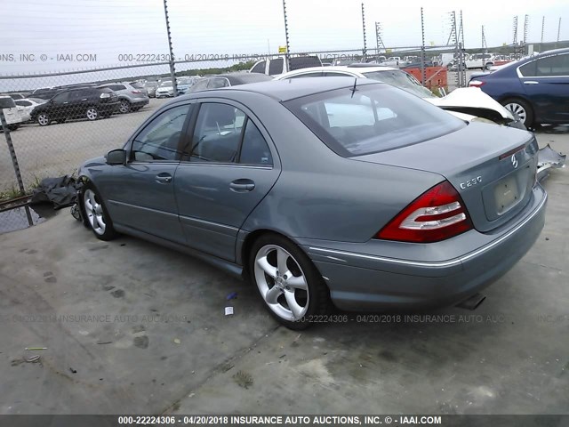 WDBRF52H36F777198 - 2006 MERCEDES-BENZ C GENERATION 2006 230 Light Blue photo 3