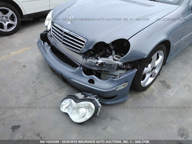 WDBRF52H36F777198 - 2006 MERCEDES-BENZ C GENERATION 2006 230 Light Blue photo 6