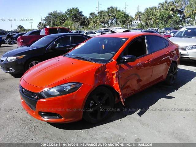 1C3CDFBB4FD379061 - 2015 DODGE DART SXT ORANGE photo 2