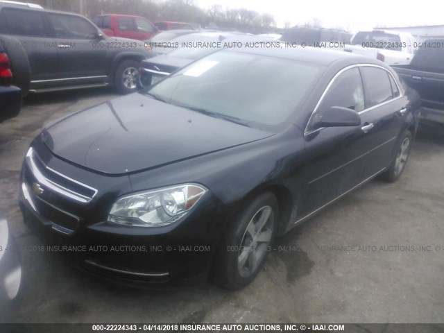 1G1ZC5E08CF151392 - 2012 CHEVROLET MALIBU 1LT BLACK photo 2