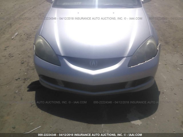 JH4DC53836S014137 - 2006 ACURA RSX SILVER photo 6
