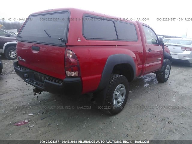 5TEPX42N97Z324326 - 2007 TOYOTA TACOMA RED photo 4