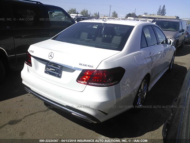 WDDHF0EBXEA881972 - 2014 MERCEDES-BENZ E 250 BLUETEC WHITE photo 4