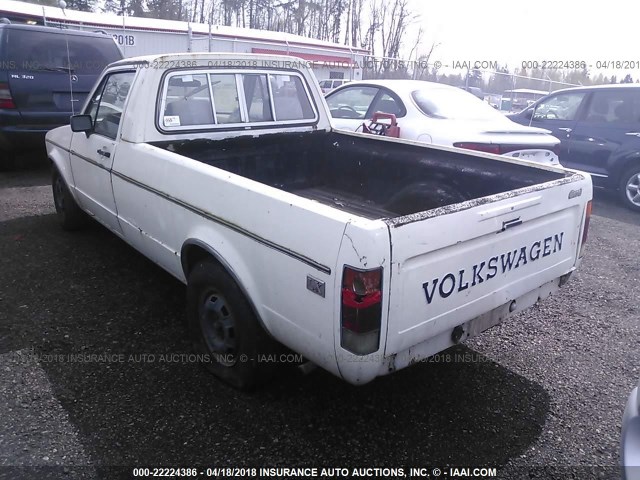 1V1LG0173BV053644 - 1981 VOLKSWAGEN RABBIT TRUCK WHITE photo 3