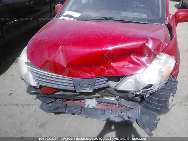 3N1BC13E68L350960 - 2008 NISSAN VERSA S/SL RED photo 6