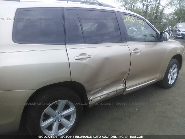 5TDJK3EH6AS036367 - 2010 TOYOTA HIGHLANDER SE GOLD photo 6