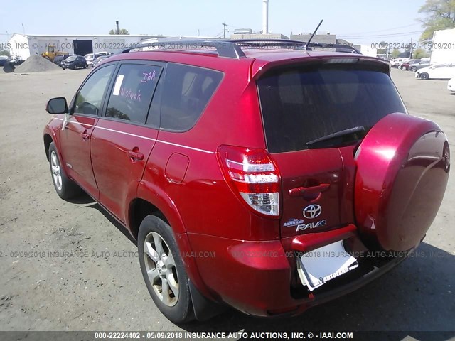 2T3DF4DV7BW107140 - 2011 TOYOTA RAV4 LIMITED RED photo 3