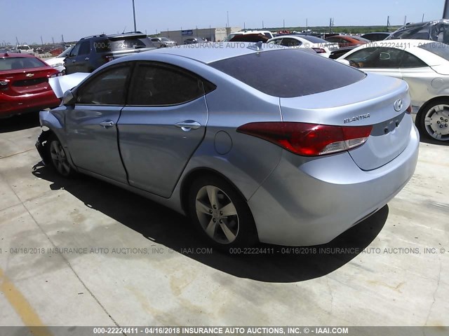 KMHDH4AE3CU435521 - 2012 HYUNDAI ELANTRA GLS/LIMITED Light Blue photo 3