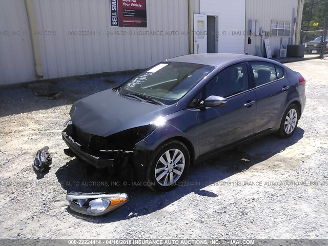 KNAFX4A61E5234896 - 2014 KIA FORTE LX GRAY photo 2