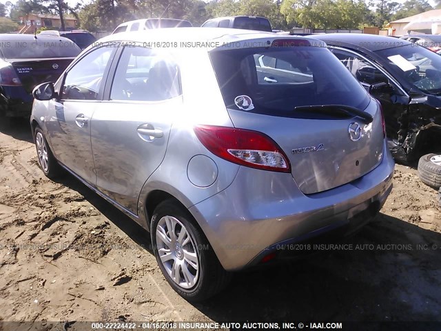 JM1DE1KY1C0137674 - 2012 MAZDA MAZDA2 SILVER photo 3