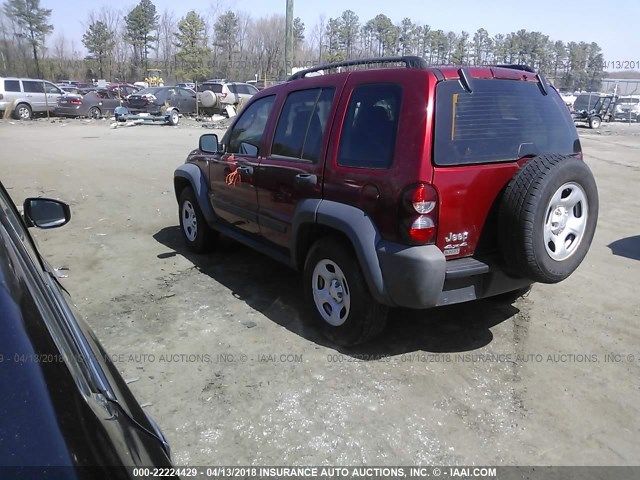 1J4GL48K37W538390 - 2007 JEEP LIBERTY SPORT MAROON photo 3