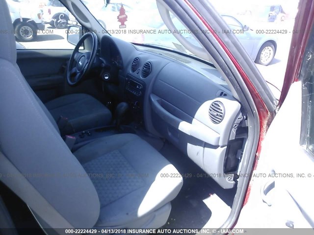 1J4GL48K37W538390 - 2007 JEEP LIBERTY SPORT მუქწითელი ფოტო 5