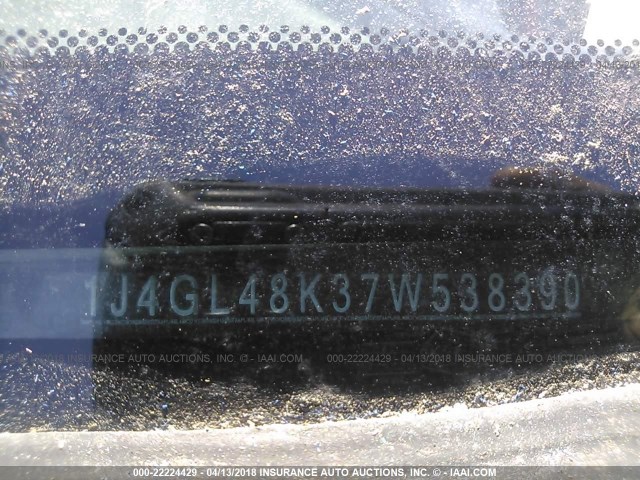 1J4GL48K37W538390 - 2007 JEEP LIBERTY SPORT მუქწითელი ფოტო 9