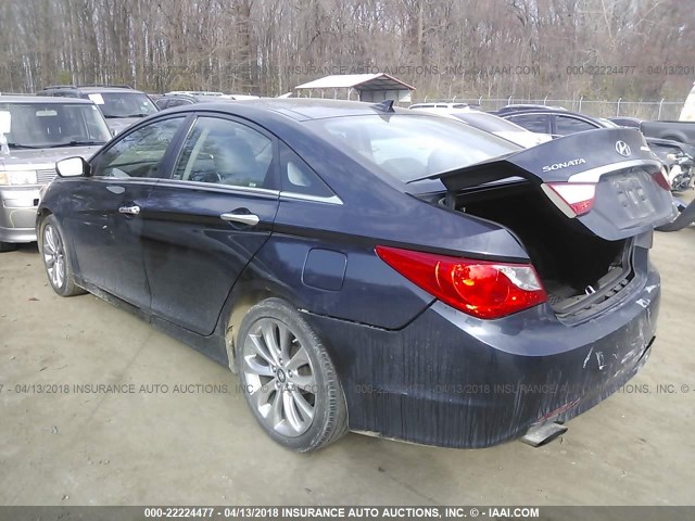 5NPEC4AB9CH342140 - 2012 HYUNDAI SONATA SE/LIMITED Dark Blue photo 3