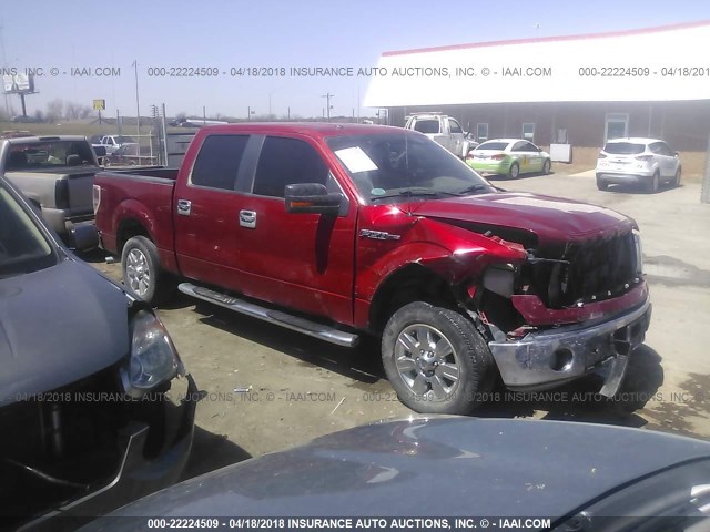 1FTEW1C85AFA98520 - 2010 FORD F150 SUPERCREW RED photo 1
