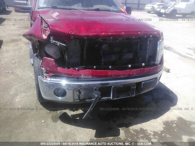 1FTEW1C85AFA98520 - 2010 FORD F150 SUPERCREW RED photo 6