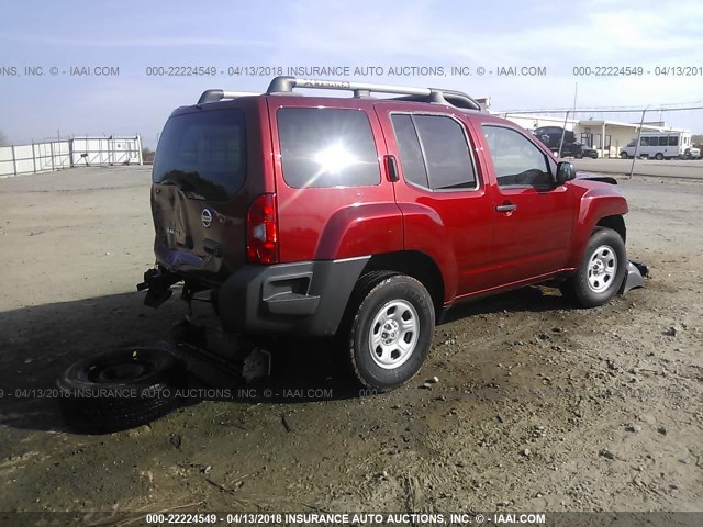 5N1AN0NW2EN807239 - 2014 NISSAN XTERRA X/S/PRO-4X BURGUNDY photo 4