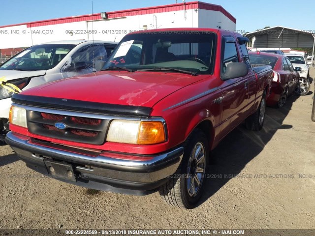 1FTCR14AXSPA50152 - 1995 FORD RANGER SUPER CAB RED photo 2