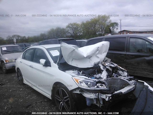 1HGCR2F54HA023435 - 2017 HONDA ACCORD SPORT WHITE photo 1