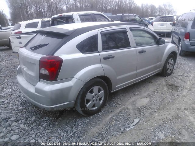 1B3HB28BX7D506471 - 2007 DODGE CALIBER SILVER photo 4