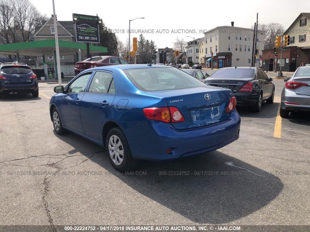 1NXBU40E89Z025925 - 2009 TOYOTA COROLLA S/LE/XLE BLUE photo 3