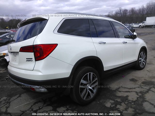 5FNYF6H97HB027300 - 2017 HONDA PILOT TOURING WHITE photo 4