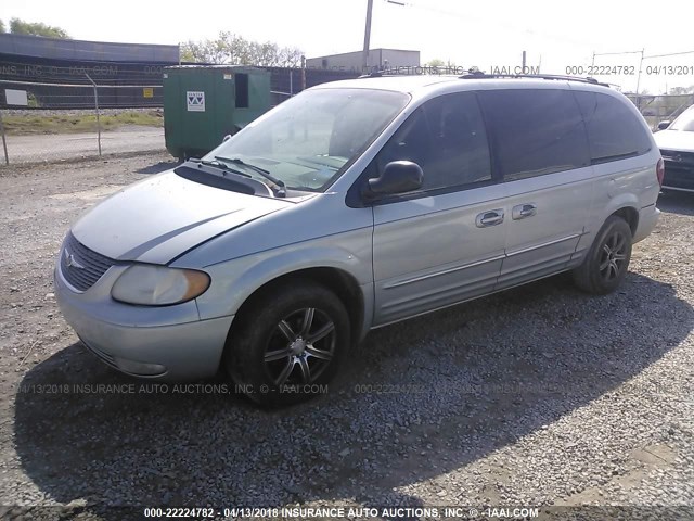 2C8GP54L52R587864 - 2002 CHRYSLER TOWN & COUNTRY LXI Light Blue photo 2