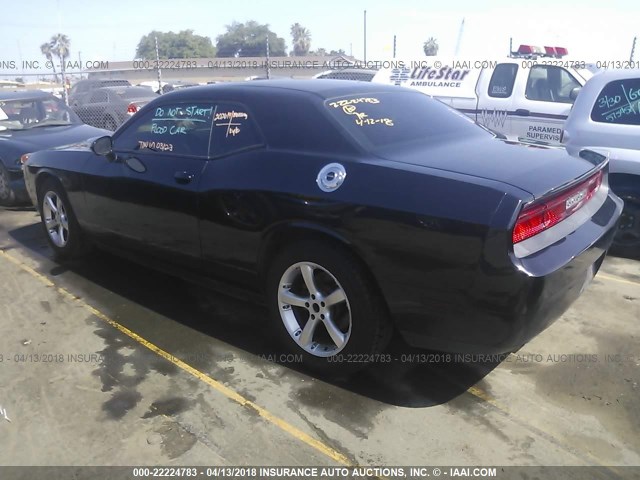 2C3CDYAG5CH246543 - 2012 DODGE CHALLENGER SXT BLACK photo 3