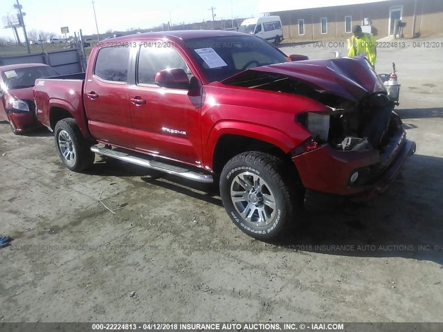 5TFAZ5CN1GX001707 - 2016 TOYOTA TACOMA DBL CAB/SR5/TRD SPORT/OR RED photo 1