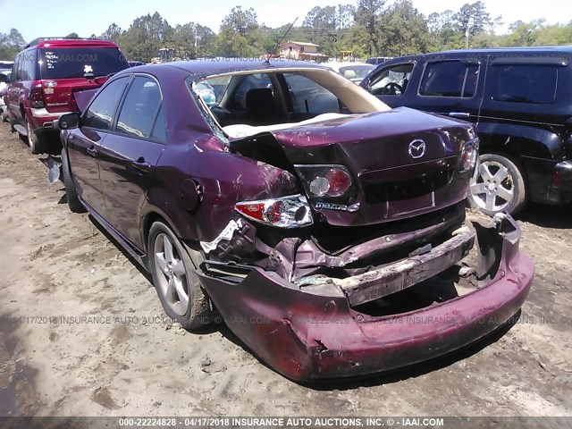 1YVHP80CX85M18372 - 2008 MAZDA 6 I BURGUNDY photo 3