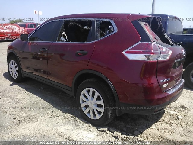 JN8AT2MT3GW025515 - 2016 NISSAN ROGUE S/SL/SV RED photo 3