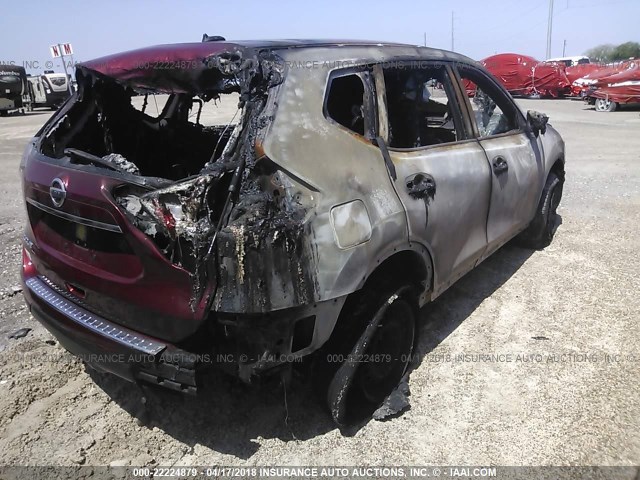 JN8AT2MT3GW025515 - 2016 NISSAN ROGUE S/SL/SV RED photo 4