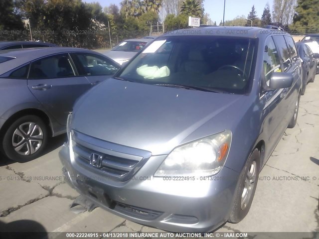 5FNRL38696B054500 - 2006 HONDA ODYSSEY EXL ნაცრისფერი ფოტო 2