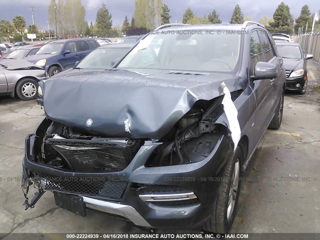 4JGDA5HB2CA020603 - 2012 MERCEDES-BENZ ML 350 4MATIC BLUE photo 2