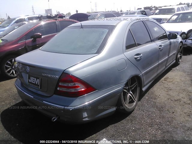 WDBRF40J15F628223 - 2005 MERCEDES-BENZ C 230K SPORT SEDAN SILVER photo 4