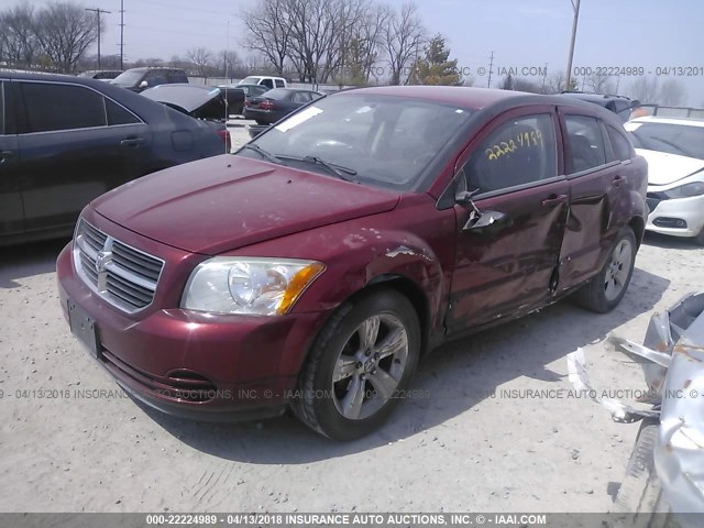 1B3CB4HA6AD650541 - 2010 DODGE CALIBER SXT RED photo 2