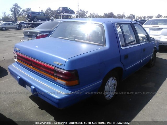 1B3AA46K8RF301127 - 1994 DODGE SPIRIT BLUE photo 4