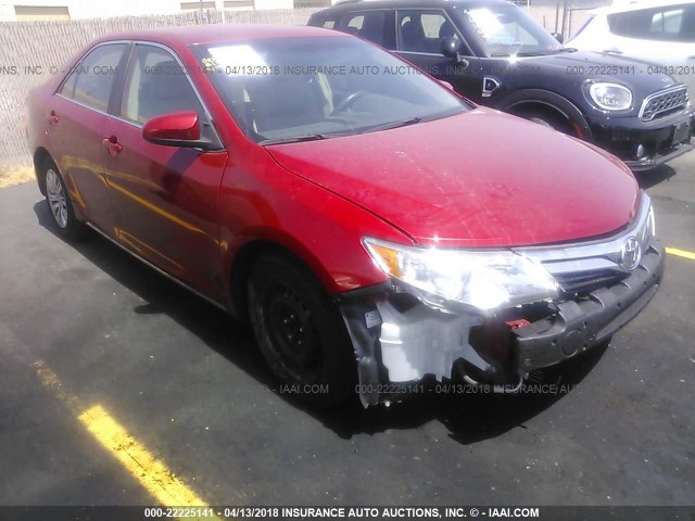 4T4BF1FK6CR182730 - 2012 TOYOTA CAMRY SE/LE/XLE RED photo 1