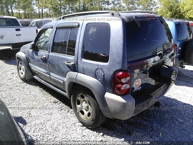 1J4GK48K55W500658 - 2005 JEEP LIBERTY SPORT BLUE photo 3