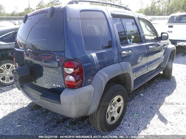 1J4GK48K55W500658 - 2005 JEEP LIBERTY SPORT 蓝色 照片 4