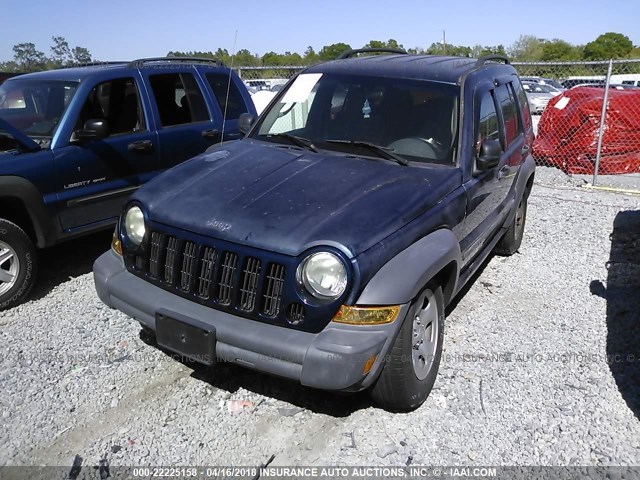 1J4GK48K55W500658 - 2005 JEEP LIBERTY SPORT 蓝色 照片 6
