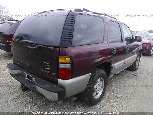 1GNEK13TXYJ135320 - 2000 CHEVROLET TAHOE K1500 MAROON photo 4