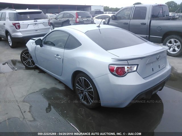 JF1ZNAA19D2732357 - 2013 TOYOTA SCION FR-S SILVER photo 3